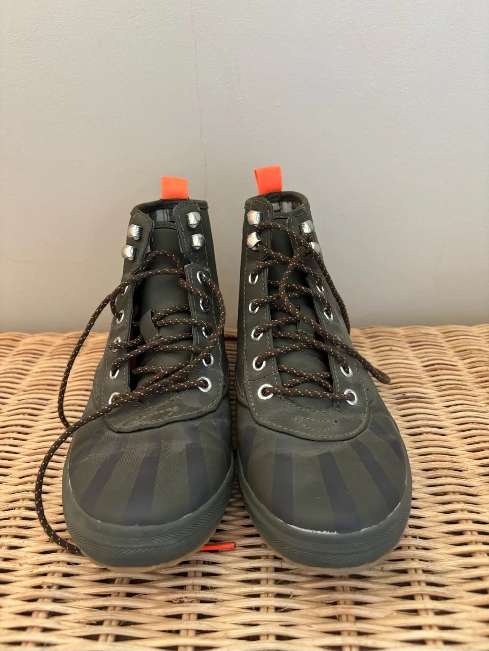 Keds Olive Green and Orange Women's Waterproof High-Top Boots